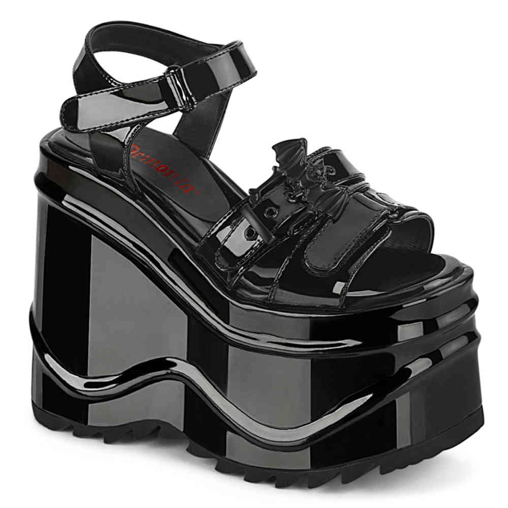 DemoniaCult - WAVE-13 Talon compensé - Chauve souris - Noir